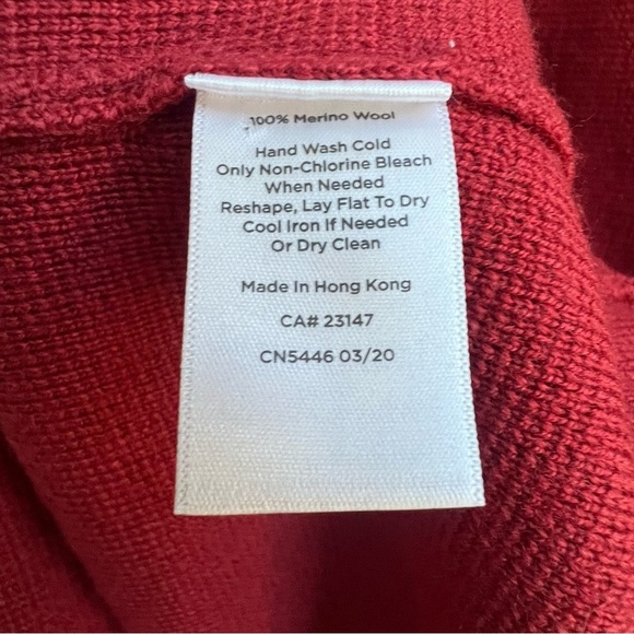 Talbots Pure Soft Merino Wool V-Neck Puff Sleeve Autumn Sweater Dress SP Scallop - Picture 9 of 13